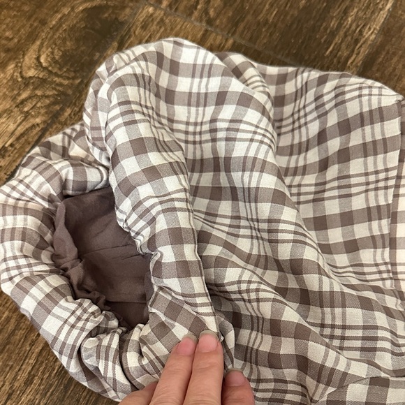 Hem & Thread Gingham Puff Sleeve Babydoll Top | Cottagecore Blouse - Picture 3 of 5